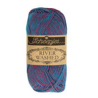 Scheepjes River Washed 941 Colorado - donker aqua roze