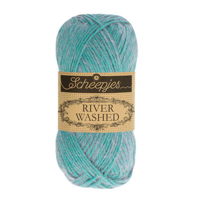Scheepjes River Washed 950 Wheaton - donker mint roze op=op 