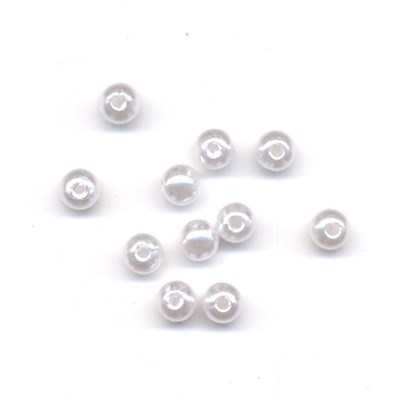 Kraal 3 mm parel - parel wit 10 gram 