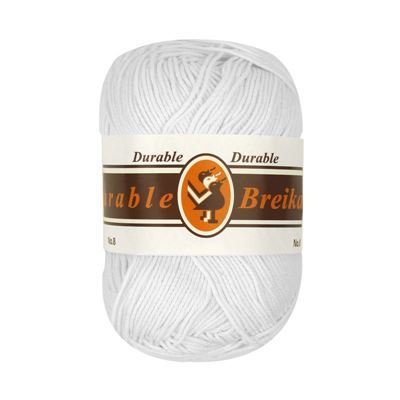 Durable Cotton 8 brei- en haakgaren 310 wit op=op uit collectie 