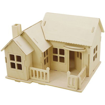 Bouwpakket 3D huis 57875 met veranda 17 a 17,5 a 15 triplex