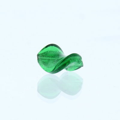 Kraal 18 mm glas - twist groen CF1\80504 4 stuks op=op 
