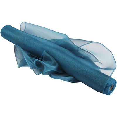 Stof Organza turquoise 50 cm op=op 