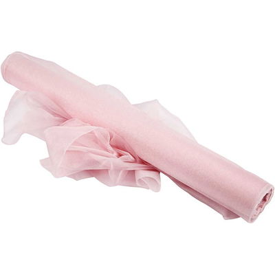 Stof Organza licht roze 50 cm op=op 