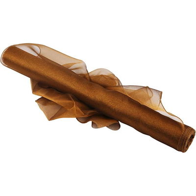 Stof Organza donker goud per 50 cm op=op 