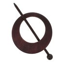 Sluiting met speld maan 80 mm - donker bruin hout