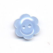 knoop 12 mm bloem - licht blauw