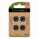 Drukknoop 15 mm zwart (4 stuks)