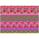 Stenzo tricotstof rozen met vogel - fel roze (1 meter) (op=op)