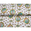 Stenzo tricotstof medailon flamingo - fel roze (50 cm)