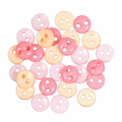 knoop 6 mm roze mix op=op 