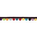 Bolletjesband 12 mm gekleurd - zwart met kraal (95 cm) (op=op)