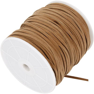 Imitatie suedekoord 3 mm licht bruin per meter 