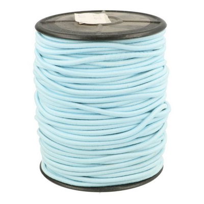 Elastiek koord 3 mm - blauw licht 1 meter 