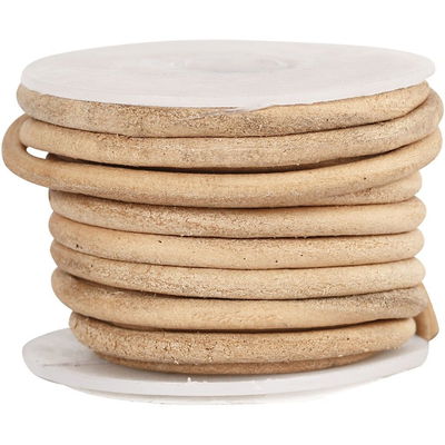 Koord leer 4 mm naturel 95 cm 