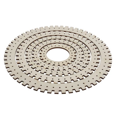 Weefloom rond 5 stuks - hout op=op 