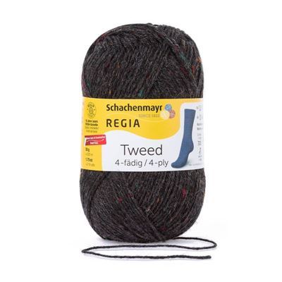 Regia tweed 4-ply 098 antraciet 50 gram 