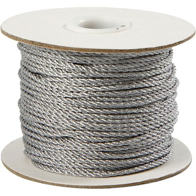Koord 2 mm zilver 5 meter 