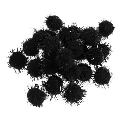 Pompon 12-13 mm metallic black ca 80 stuks 