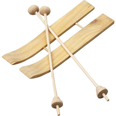 Houten ski met stokken 11 a 3,8 cm