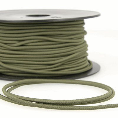 Elastiek koord 3 mm - groen olijf 1 meter 