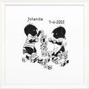 Borduurpakket Jip en Janneke geboortetegel - blokken