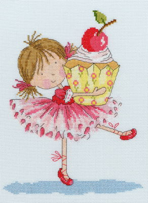 Borduurpakket meisje - cherry on top