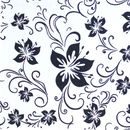 Tissu de Marie lelie zwart op witte achtergrond (per 50 cm)