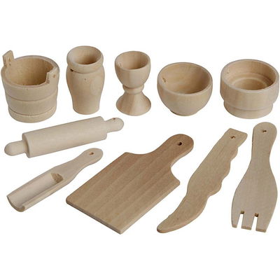 Miniatuur Keukengerei hout assortiment 