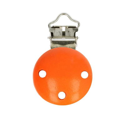 Clip voor speen hout - oranje 1 stuk 
