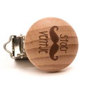 Clip voor speen hout - Stoer ventje (1 stuk)