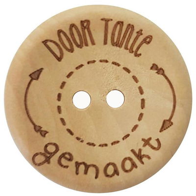 Knoop 20 mm hout - door tante gemaakt 4 stuks 