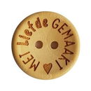 Knoop 20 mm hout - Met liefde gemaakt (4 stuks)