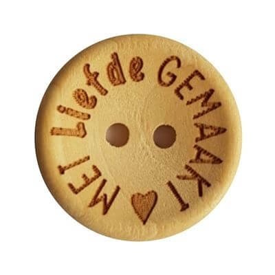 Knoop 20 mm hout - Met liefde gemaakt 4 stuks 