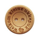 Knoop 25 mm hout - Welkom kleine ukkepuk (3 stuks) (op=op)