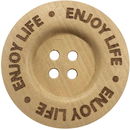 Knoop 40 mm hout - Enjoy life (2 stuks)
