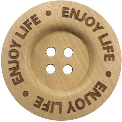 Knoop 40 mm hout - Enjoy life 2 stuks 