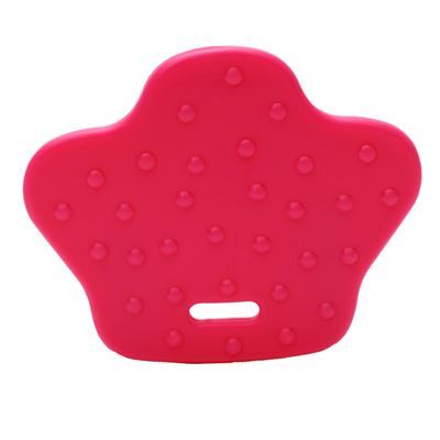 Bijtring dierenpoot met noppen framboos roze 786 2 stuks 