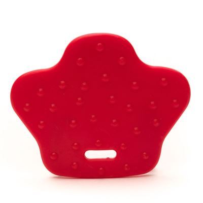 Bijtring dierenpoot met noppen rood 2 stuks 