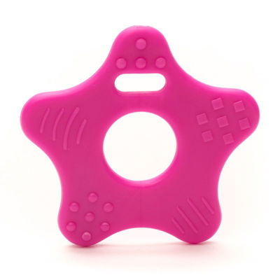 Bijtring ster met noppen pink 786 2 stuks 