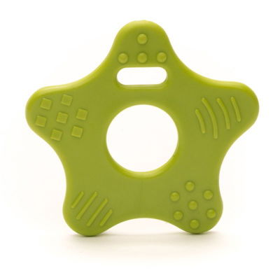 Bijtring ster met noppen linde groen 495 2 stuks 