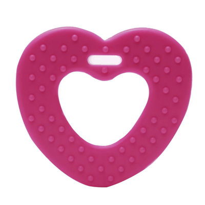 Bijtring hart met noppen pink 786 2 stuks 