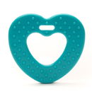 Bijtring hart met noppen aqua blauw 298 (2 stuks)