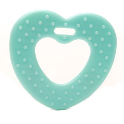 Bijtring hart met noppen licht aqua 287 2 stuks 