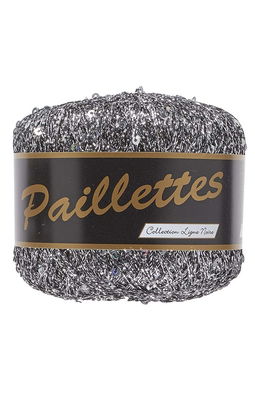 Lammy Yarns Paillettes 413 vh 002 zilver met donkere pailletten