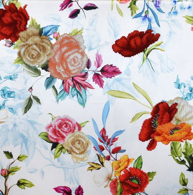 Miniart Crafts - Borduurpakket kraaltjes - pastel blue bouquet