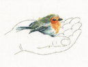 Borduurpakket dieren warmth in palms roodborstje 00695