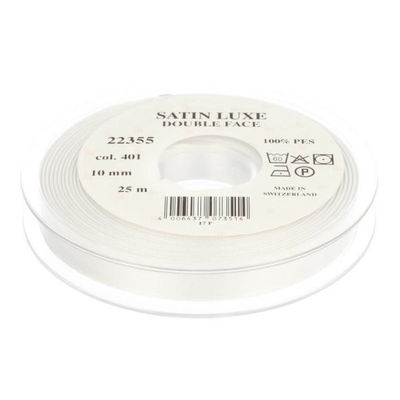 lint satijn 10 mm - wit 1 meter 