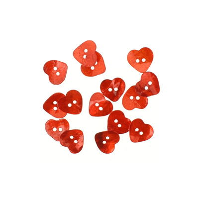 knoop 15 mm hart parelmoer rood 
