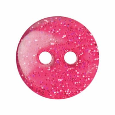 Knoop 13 mm rond glitter roze